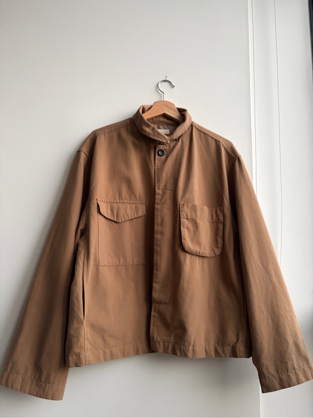 FROM SCRATCH SEOUL Field Jacket Military-Style in Tan with Stand Collar Unisex